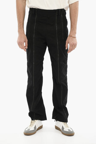 Lightweight Cotton Pants with Zip Detail