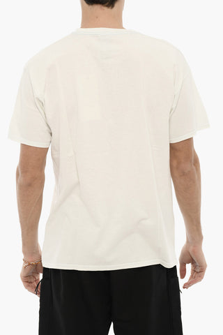 Cotton Crew-Neck T-shirt With Maxi Frontal Print