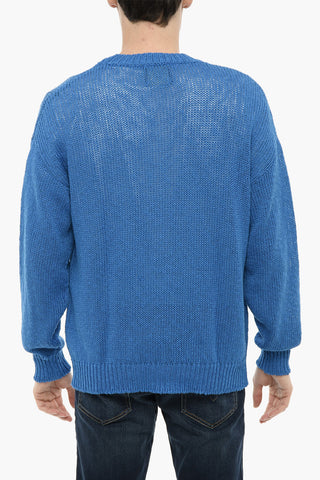 Cardigan in Cotone e Lino con Scollo a V