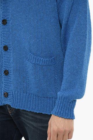 Cardigan in Cotone e Lino con Scollo a V