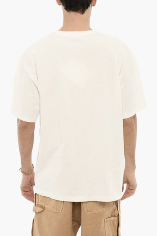 Solid Color Crew-neck T-Shirt with Horse Print