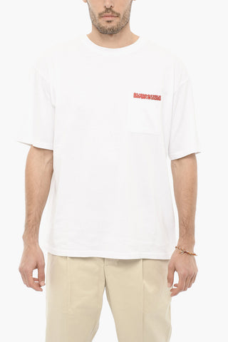 Solid Color Crew-neck T-Shirt with Breast Pocket