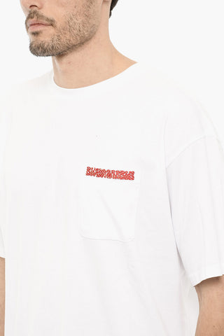 Solid Color Crew-neck T-Shirt with Breast Pocket