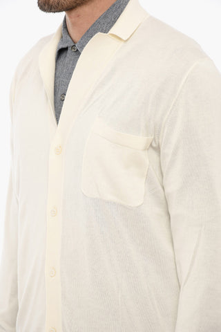 Lightweight Cotton Cardigan with Breast Pocket