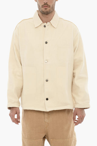 Overshirt in Cotone Leggero a Tinta Unita