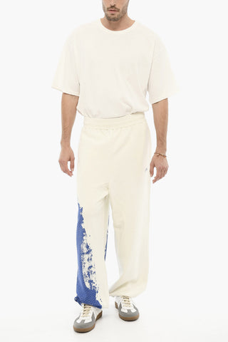 Cotton Joggers with Acid Wash Effect on Hem