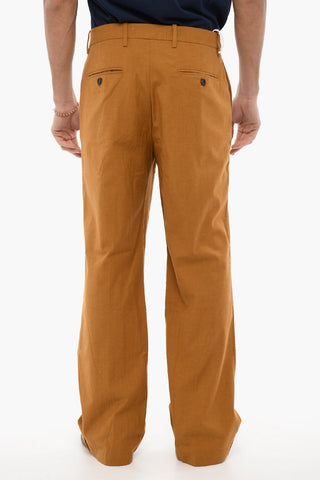 Baggy Fit Wool Blend Pants with Hidden Closure