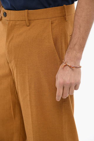 Baggy Fit Wool Blend Pants with Hidden Closure