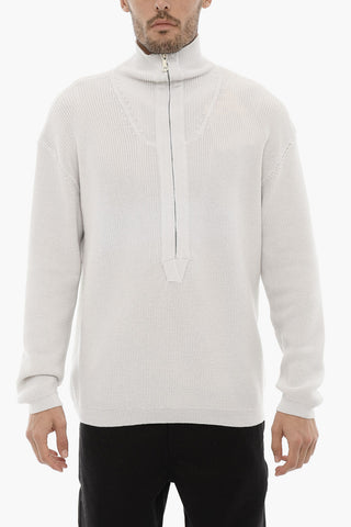 Maglia in Tinta Unita con Mezza Zip