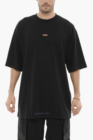 Organic Cotton Crew-neck T-Shirt with Contrasting Print