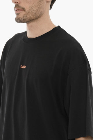 Organic Cotton Crew-neck T-Shirt with Contrasting Print