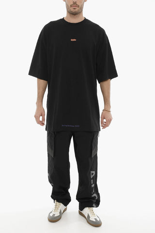 Organic Cotton Crew-neck T-Shirt with Contrasting Print