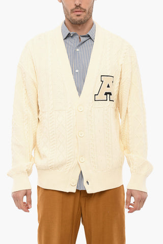 Maxi Cardigan a Trecce con Toppa Ricamata
