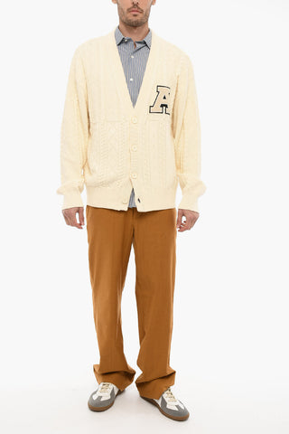 Maxi Cardigan a Trecce con Toppa Ricamata