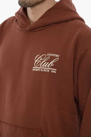 Felpa Hoodie in Cotone Felpato con Tasca a Toppa