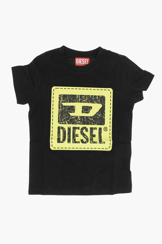 RED TAG T-Shirt Girocollo TBUDY in Tinta Unita con Logo Crackled