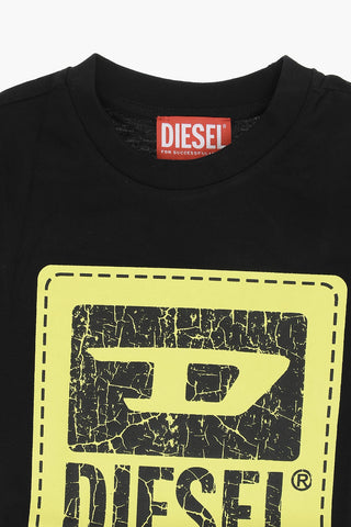 RED TAG T-Shirt Girocollo TBUDY in Tinta Unita con Logo Crackled