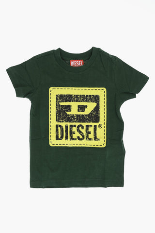 RED TAG T-Shirt Girocollo TBUDY in Tinta Unita con Logo Crackled