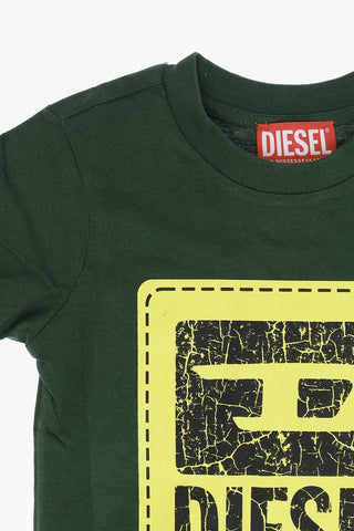 RED TAG T-Shirt Girocollo TBUDY in Tinta Unita con Logo Crackled