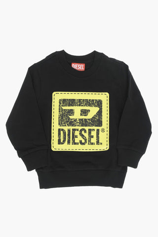 RED TAG Brushed Cotton SBUDY Crew-neck Sweatshirt with Crackled Logo