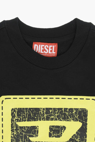 RED TAG Brushed Cotton SBUDY Crew-neck Sweatshirt with Crackled Logo