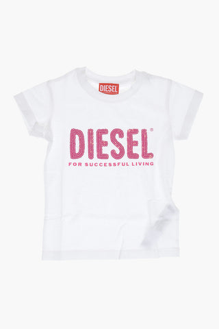 RED TAG T-Shirt Girocollo TFANCY in Tinta Unita con Logo in Paillettes