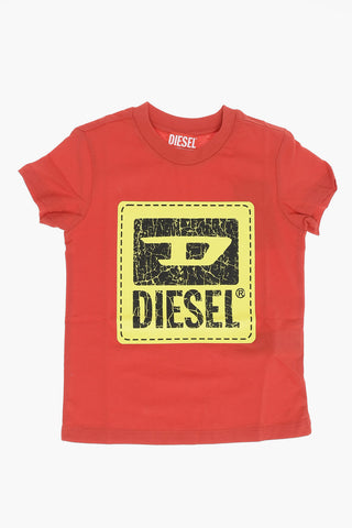 RED TAG Crew-neck TBUDY T-Shirt with Crackled Logo