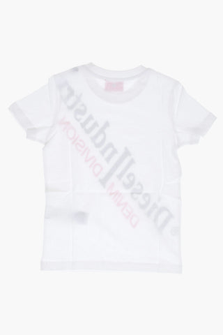 RED TAG T-Shirt Girocollo TFILLI in Tinta Unita con Logo a Contrasto