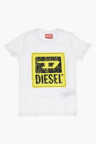 RED TAG T-Shirt Girocollo TBUDY in Tinta Unita con Logo Crackled