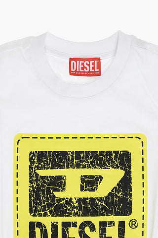 RED TAG T-Shirt Girocollo TBUDY in Tinta Unita con Logo Crackled