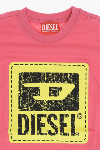 RED TAG T-Shirt Girocollo TBUDY in Tinta Unita con Logo Crackled