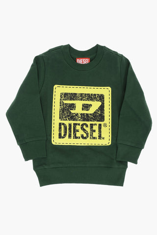 RED TAG Brushed Cotton SBUDY Crew-neck Sweatshirt with Crackled Logo