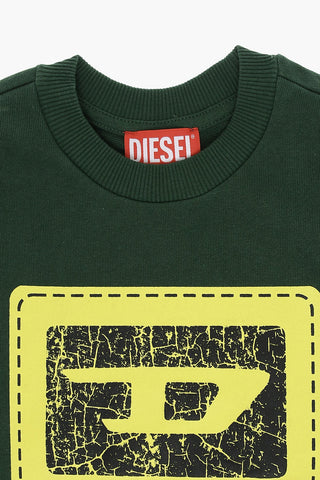 RED TAG Brushed Cotton SBUDY Crew-neck Sweatshirt with Crackled Logo