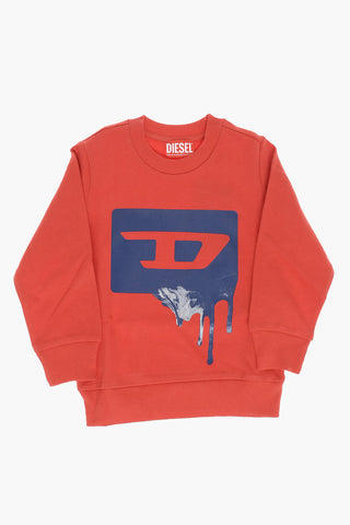 RED TAG Brushed Cotton SABLY Crew-neck Sweatshirt with Contrasting Logo