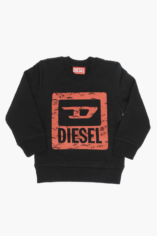 Crew-neck Cotton Sweatshirt with Frontal Print