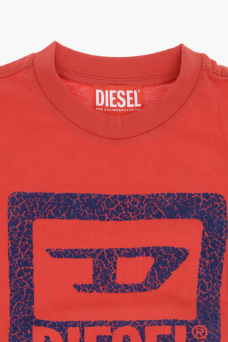 RED TAG T-Shirt TVACHI in Tinta Unita con Logo Crackled