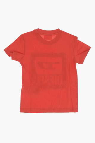 RED TAG T-Shirt TVACHI in Tinta Unita con Logo Crackled
