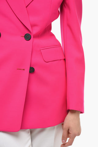 Double Breasted Blazer with Peak Lapel