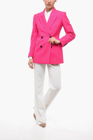 Double Breasted Blazer with Peak Lapel