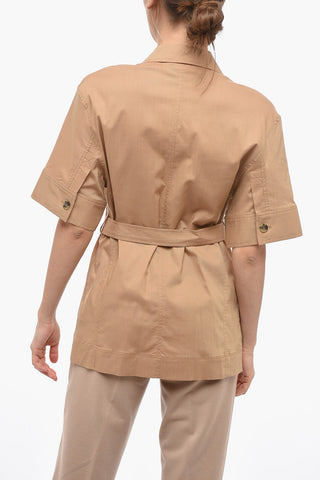 Long Short-Sleeved Shirt with Belt
