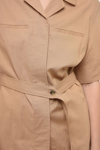 Long Short-Sleeved Shirt with Belt