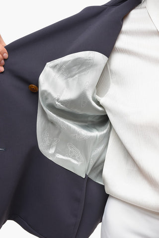 Giacca Quattro Bottoni con Drappeggio