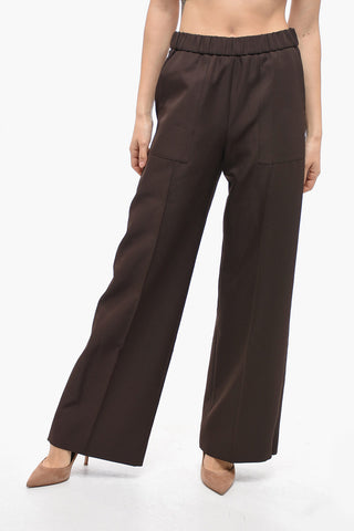Pantaloni Straight Fit Con Vita Elasticizzata