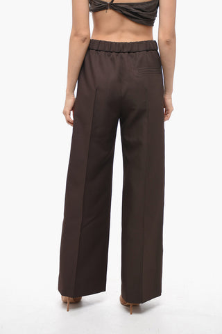 Pantaloni Straight Fit Con Vita Elasticizzata