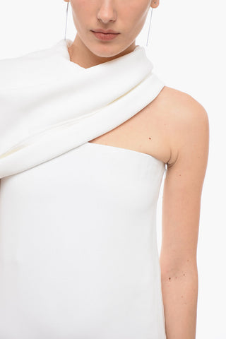 One-shoulder Viscose Minidress