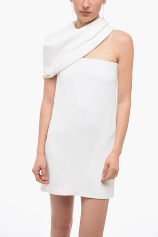 One-shoulder Viscose Minidress