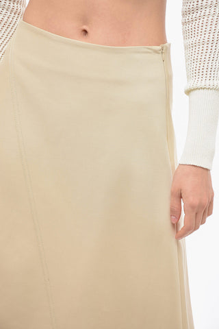Cotton Asymmetric Skirt with Side Zip