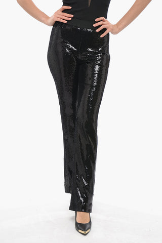 Pantaloni PILLE in Paillettes a Gamba Svasata