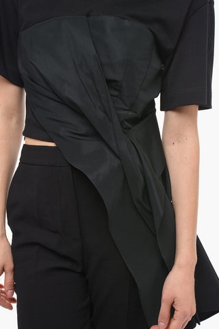Asymmetric T-shirt with Draped Detail