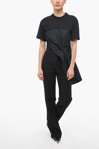 Asymmetric T-shirt with Draped Detail
